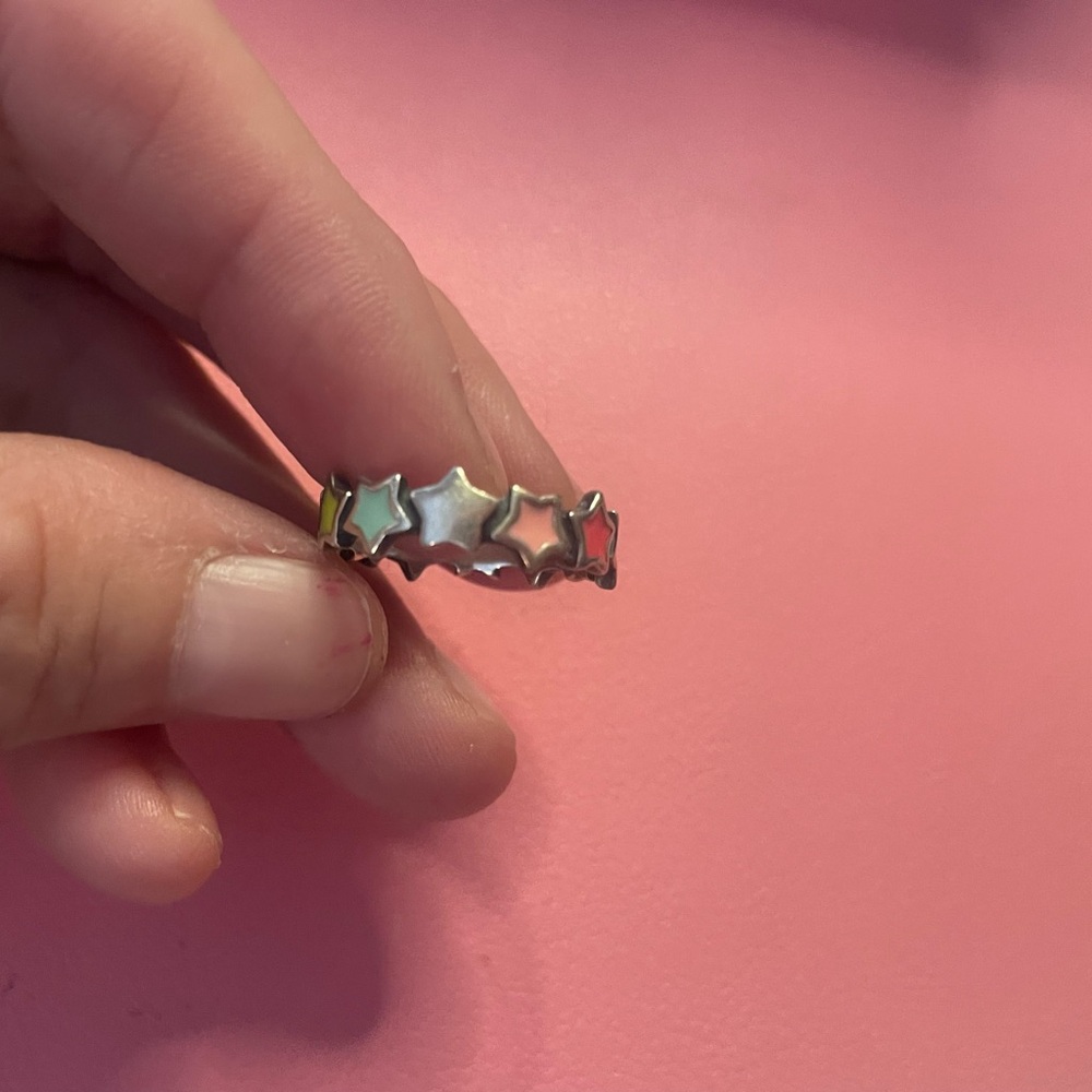 James Avery Enamel Connected Stars Ring size 7.5